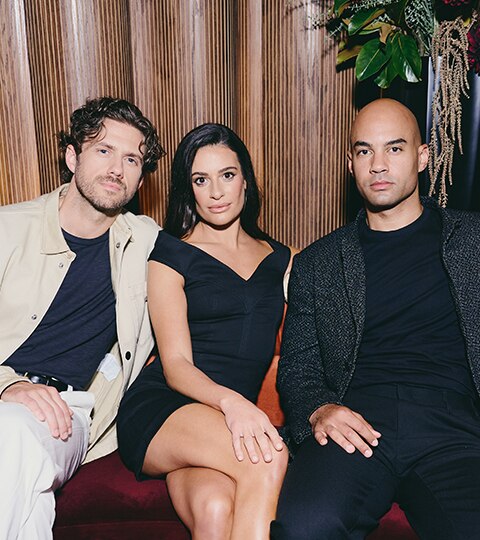 Aaron Tveit, Lea Michele and Nicholas Christopher