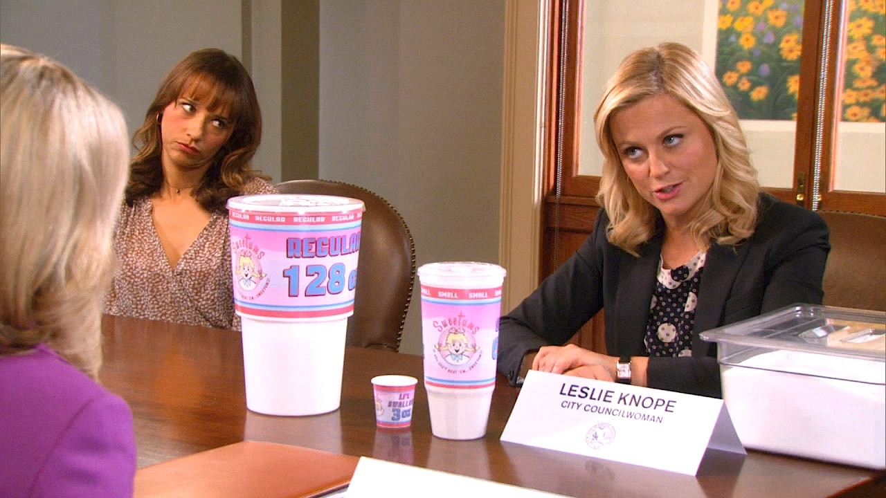 Watch Parks And Recreation Highlight Soda Sizes