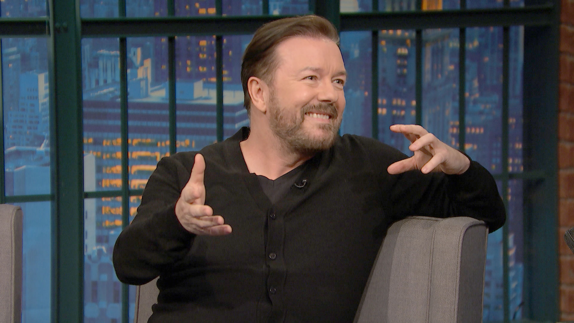 Watch Late Night with Seth Meyers Interview: Ricky Gervais on