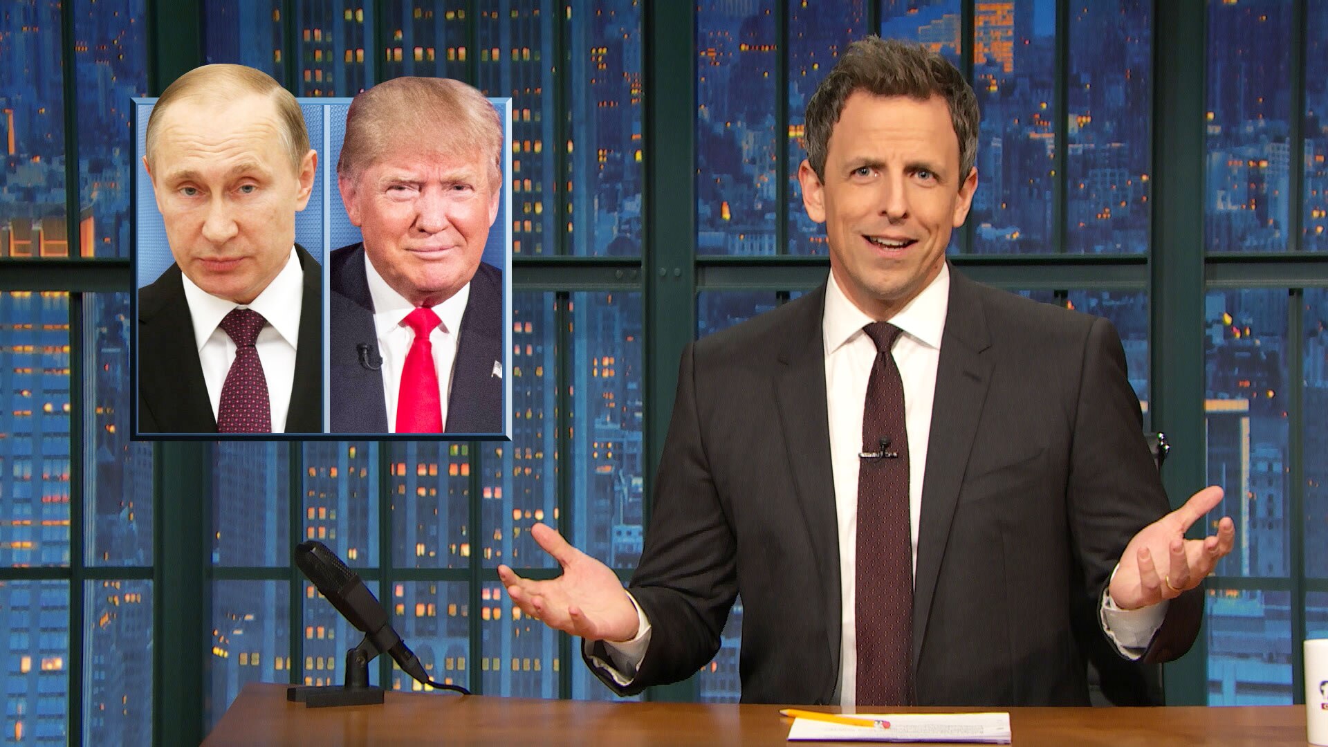 Watch Late Night With Seth Meyers Highlight Vladimir Putin Likens Fake Trump News Spreaders To 