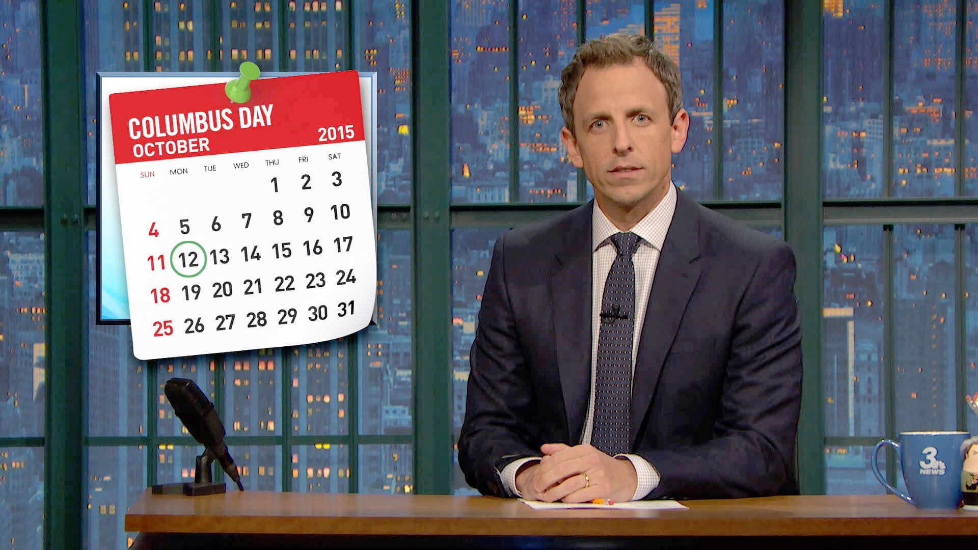 Watch Late Night With Seth Meyers Highlight Columbus Day Isis Pumpkin Monologue 9002