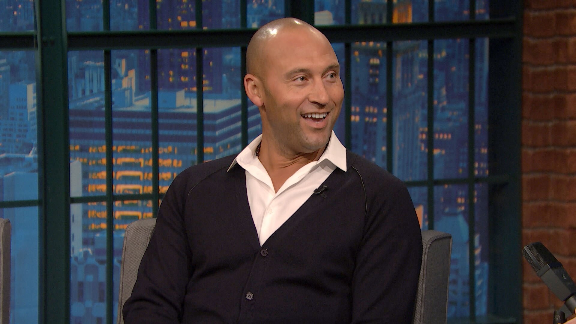 Watch Late Night With Seth Meyers Interview Derek Jeter And Seth Remember Performing Derek