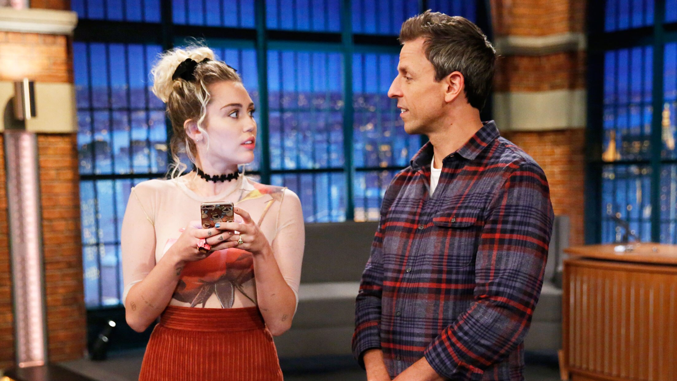 Watch Late Night with Seth Meyers Highlight Forced Friends Miley ...