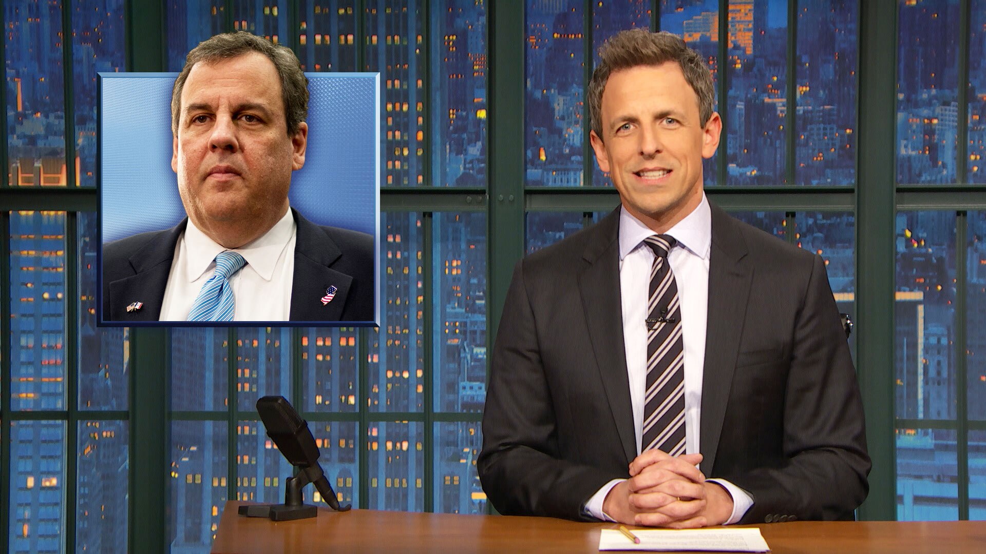 Watch Late Night With Seth Meyers Highlight Trump S Community Service Chris Christie S Last