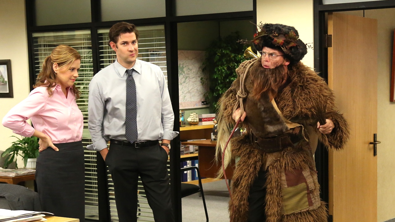 dwight dressed as belsnickel