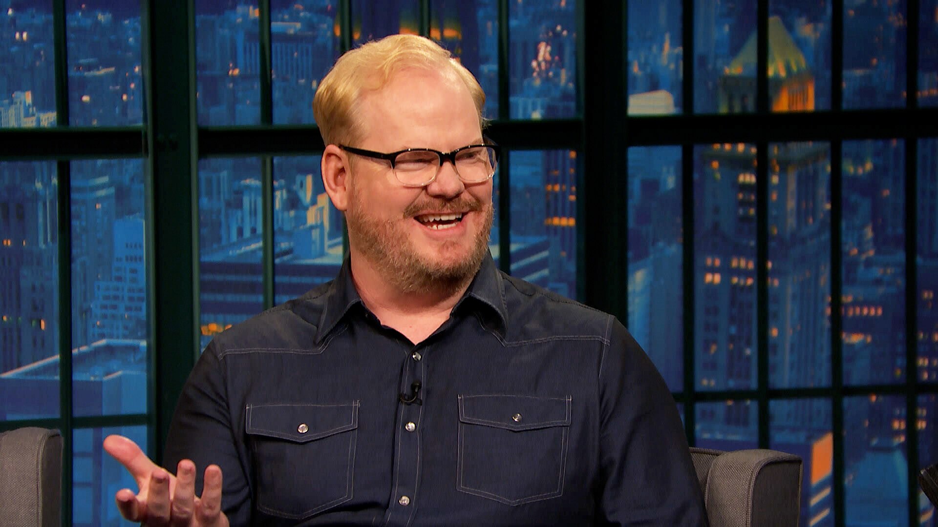 Watch Late Night With Seth Meyers Highlight Stop Yelling Hot Pockets At Jim Gaffigan 