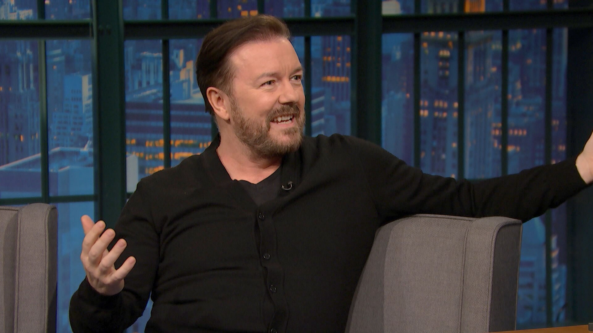 Watch Late Night with Seth Meyers Interview: Ricky Gervais' Brilliant