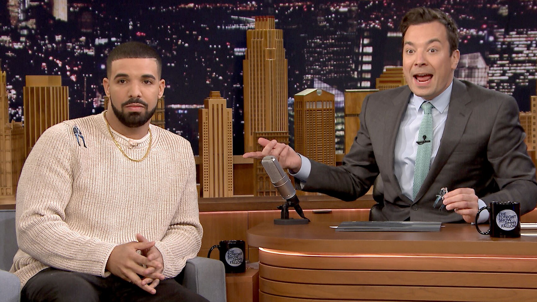 Watch The Tonight Show Starring Jimmy Fallon Interview Drake Gets Meta with MiniDrake Meme