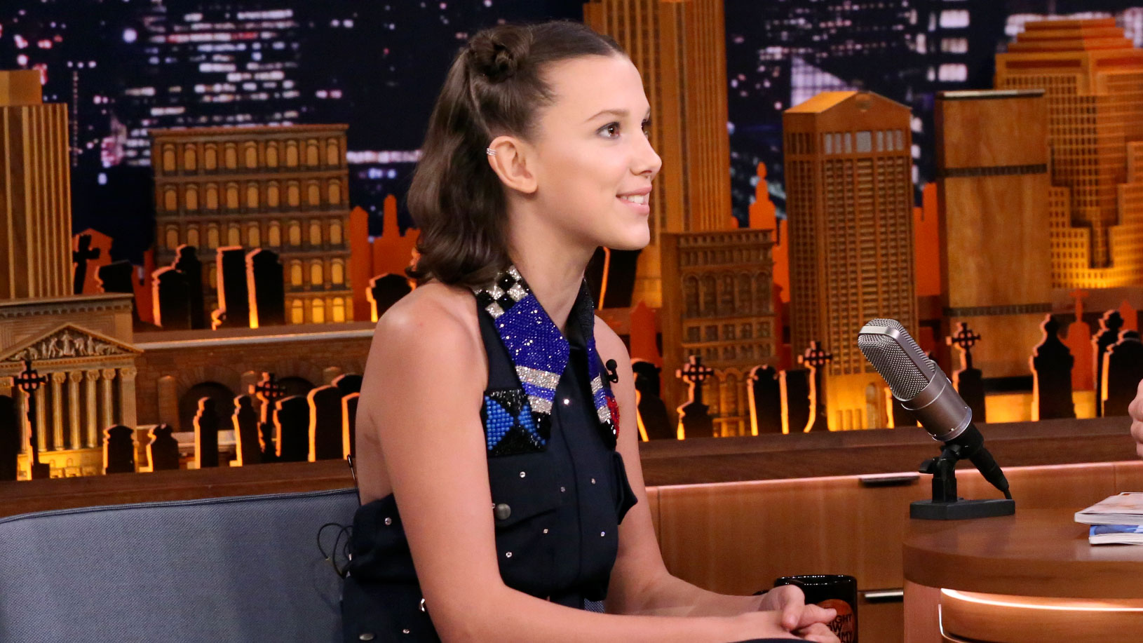 Millie Bobby Brown Went Monochromatic in a Purple Look on 'Fallon
