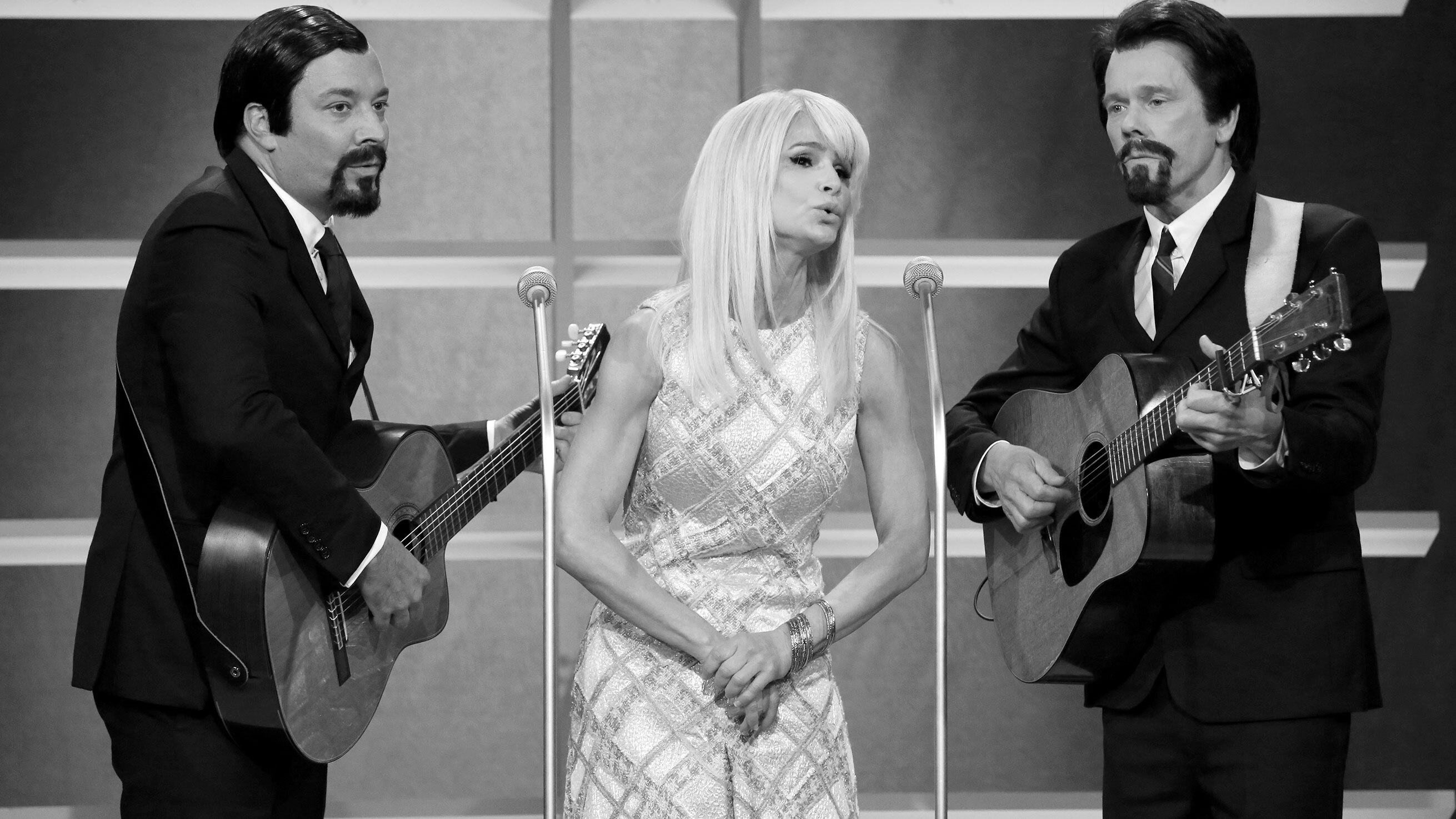 Watch The Tonight Show Starring Jimmy Fallon Highlight First Drafts Of Rock Blowin In The Wind By Peter Paul And Mary W Kevin Bacon Kyra Sedgwick Nbc Com