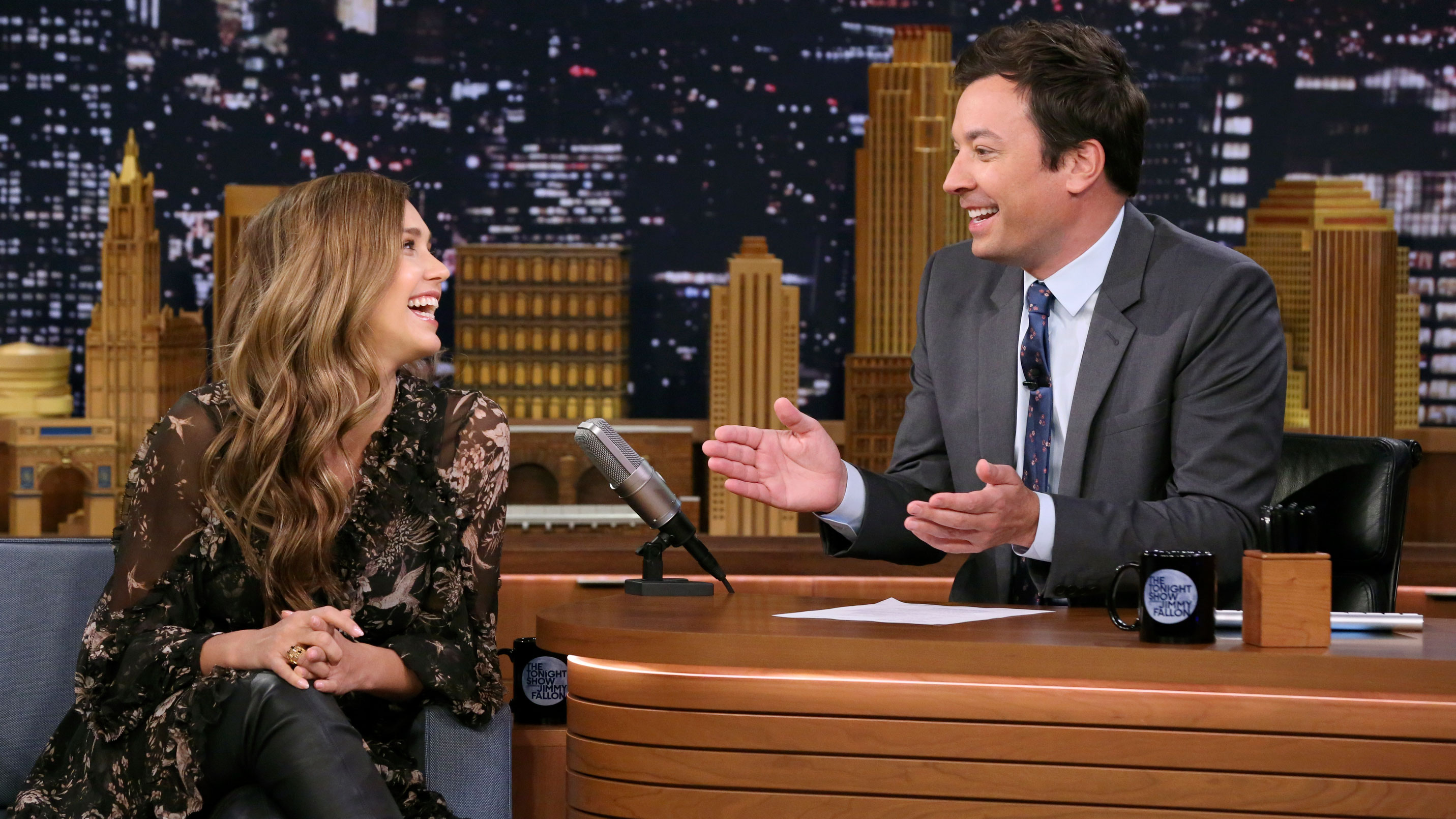 Watch The Tonight Show Starring Jimmy Fallon Interview Jimmy Gives Jessica Alba His Version Of