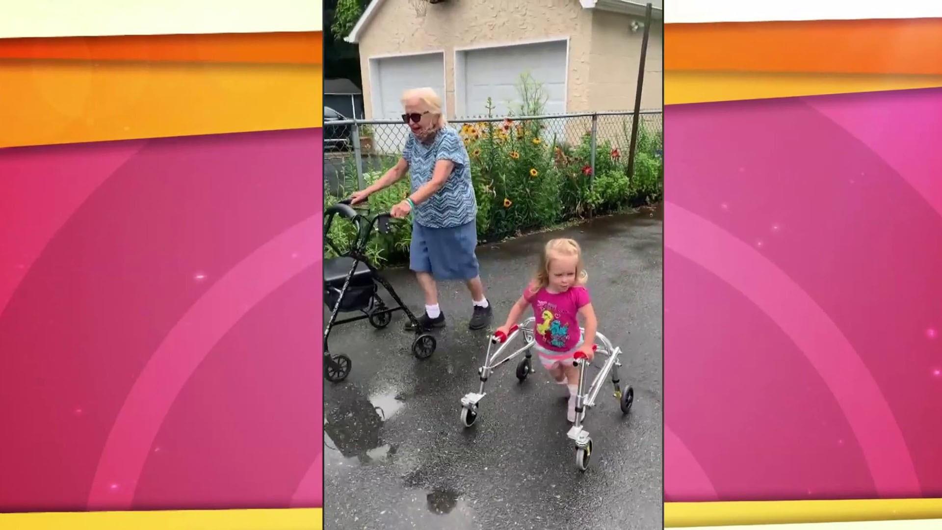 Watch TODAY Highlight Little girl with cerebral palsy uses walker side