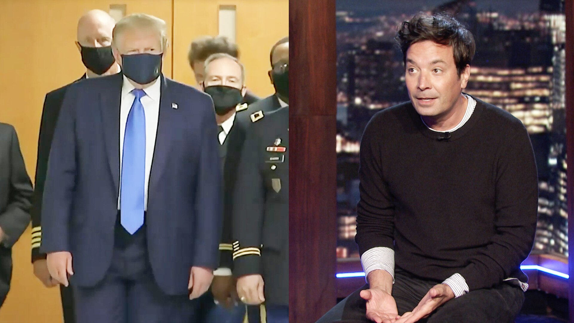 Watch The Tonight Show Starring Jimmy Fallon Highlight President Trump Finally Wears A Mask In 