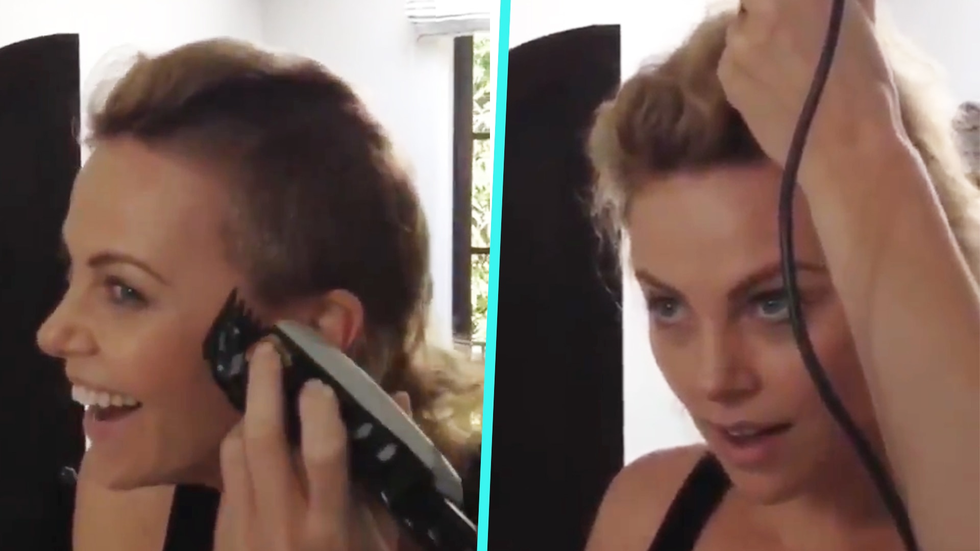 Watch Access Hollywood Interview Watch Charlize Theron Shave Her Head 4845