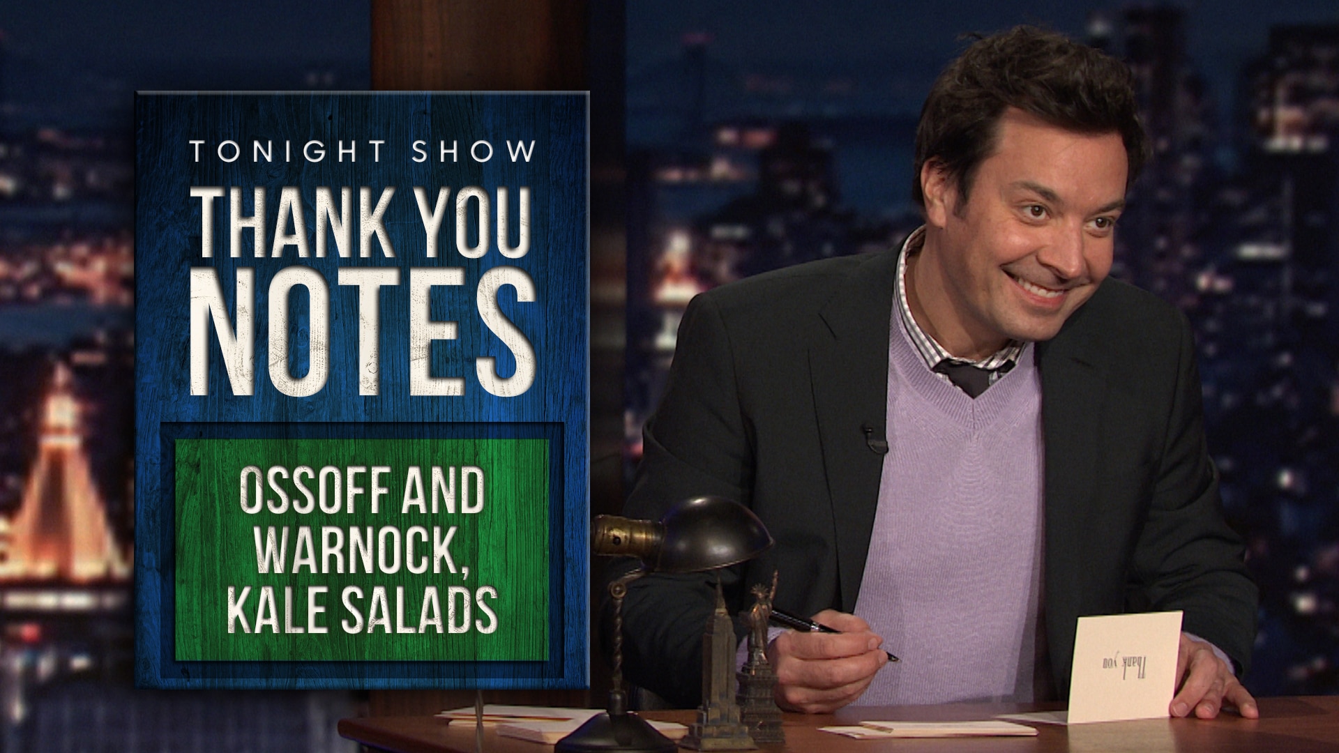Watch The Tonight Show Starring Jimmy Fallon Highlight Thank You Notes Ossoff And Warnock