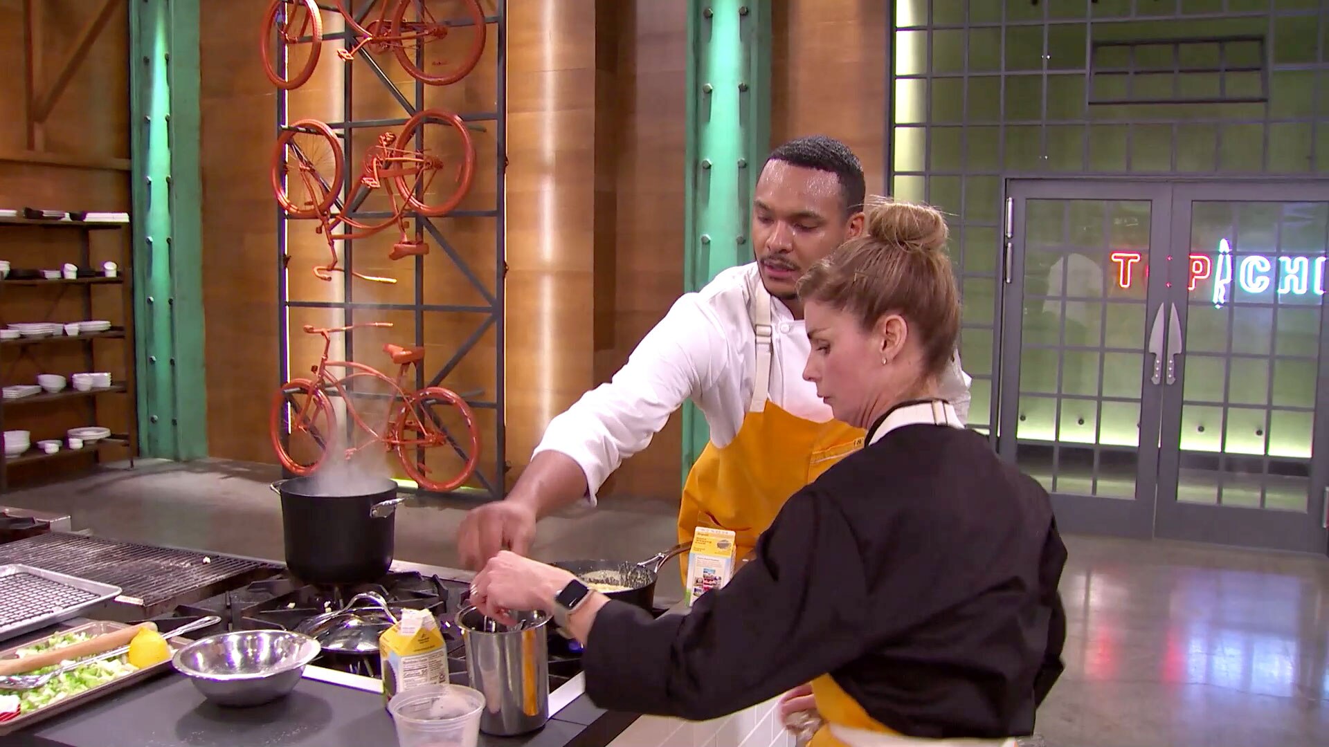 Watch Top Chef Amateurs Highlight AtHome Chefs Sharila and Kolby Plan