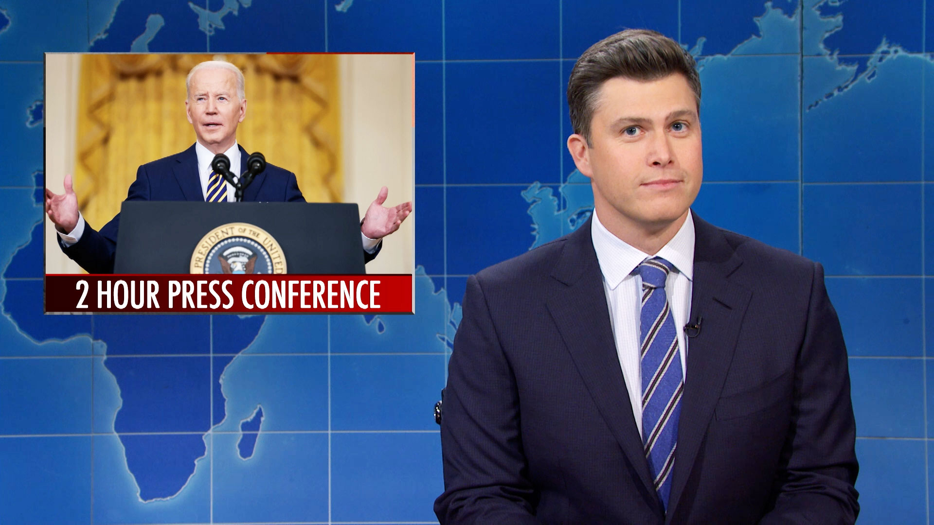 Watch Saturday Night Live Highlight Weekend Update Biden Presidency Enters Year 2