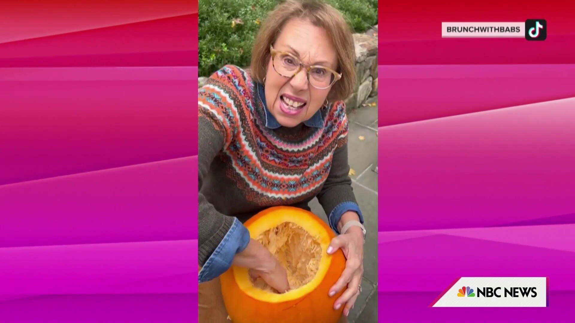 Watch Today Excerpt Tiktok Star Babs Shows Halloween Hack To Clean Out A Pumpkin
