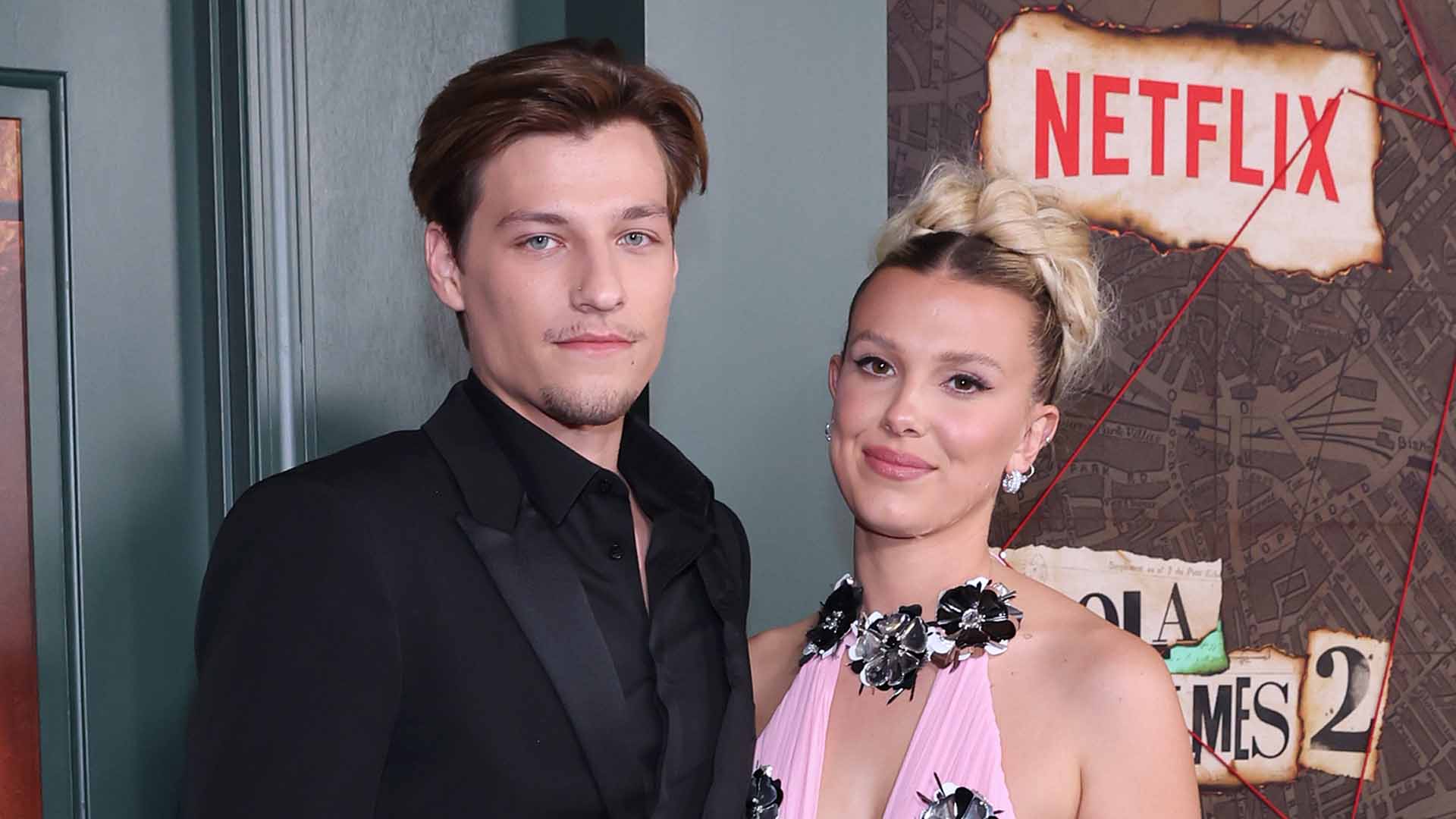 Millie Bobby Brown Is Pretty in Pink, Cuddles Up to BF Jake Bongiovi at the  'Enola Holmes 2' Premiere