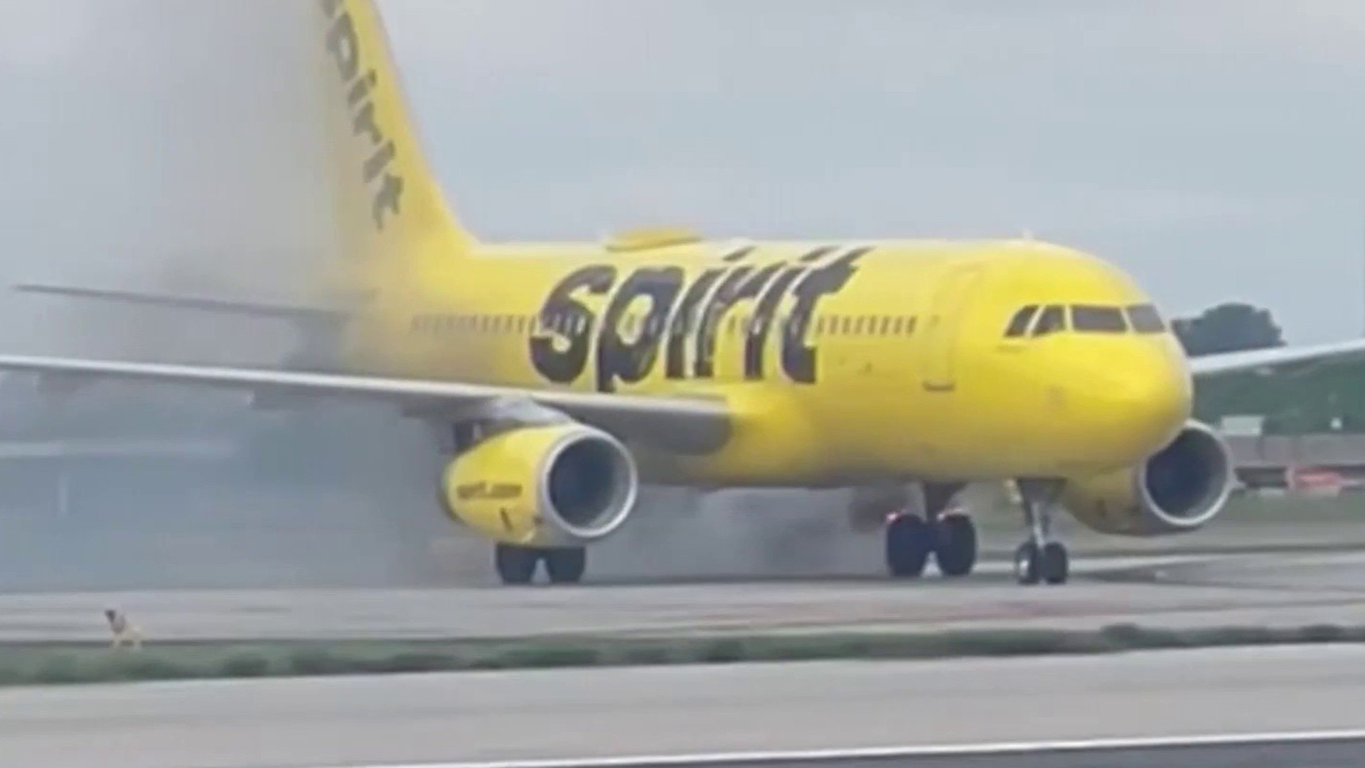 Watch TODAY Excerpt Spirit Airlines plane catches fire after landing