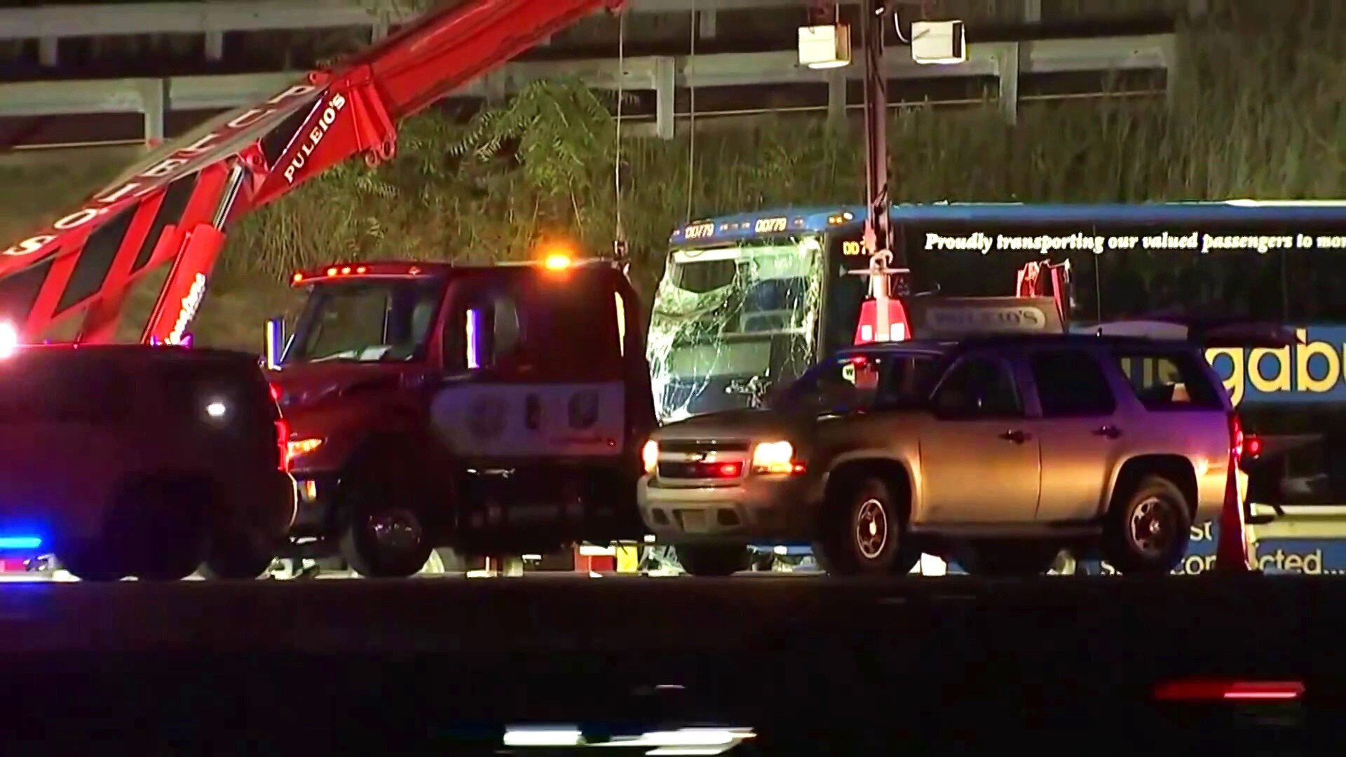 Watch TODAY Excerpt Doubledecker bus overturns on NJ Turnpike leaving