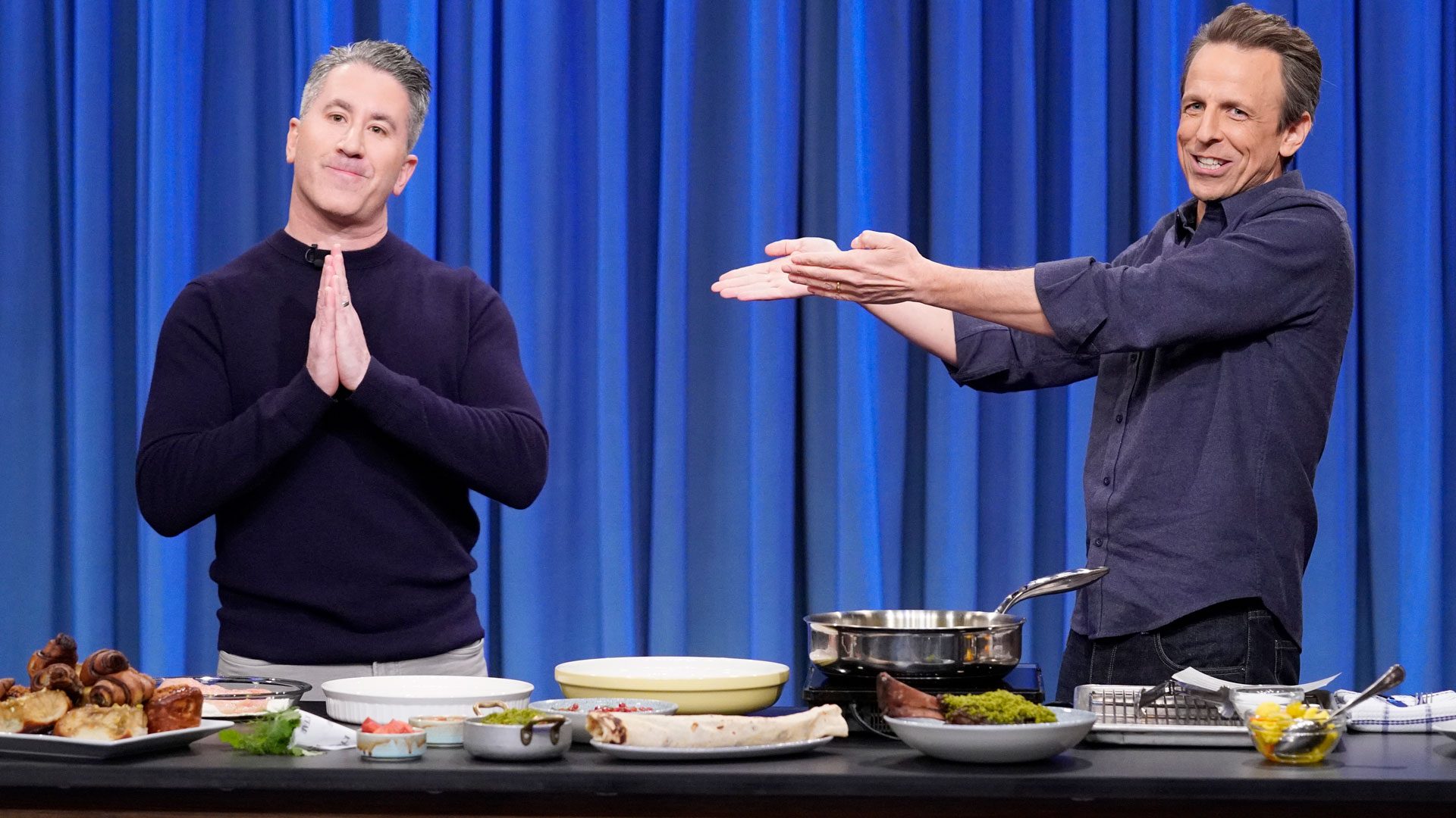 Watch Late Night With Seth Meyers Highlight Chef Michael Solomonov Teaches Seth How To Cook 