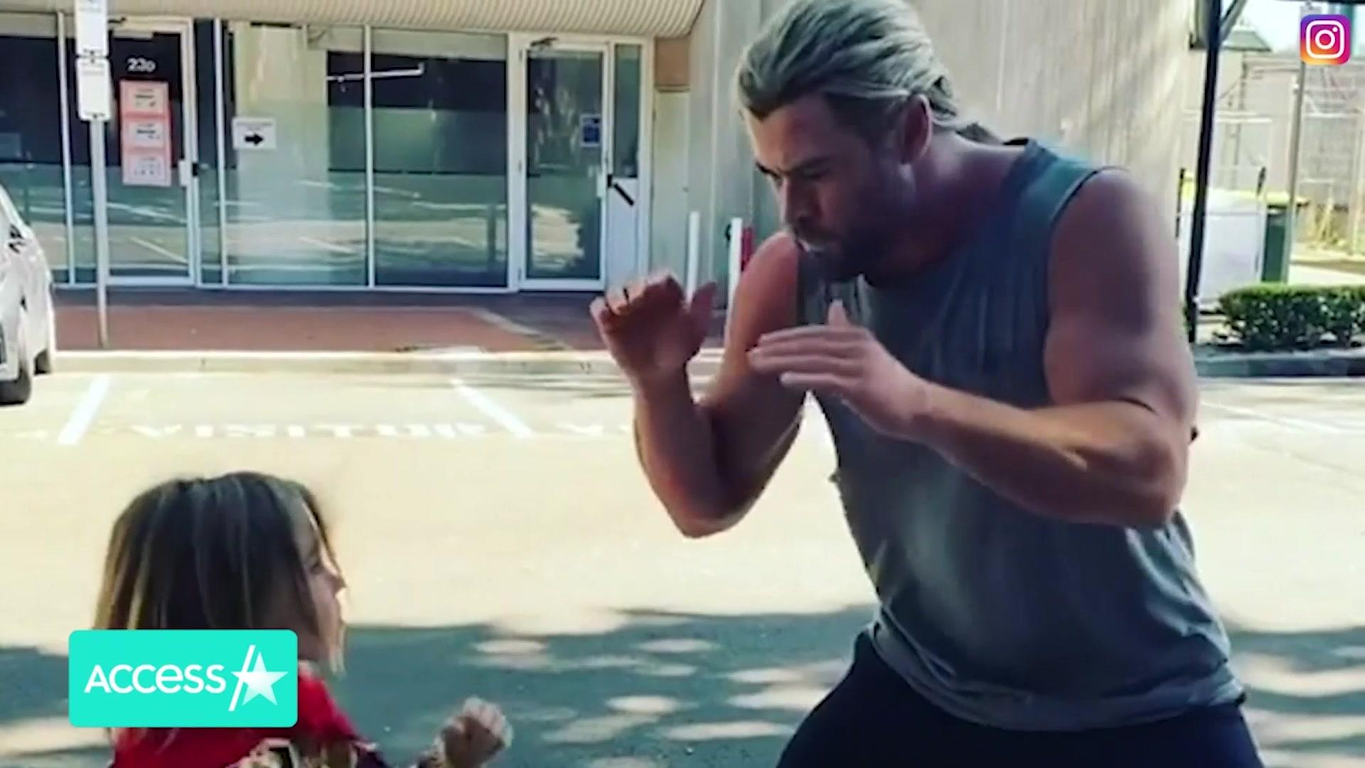 Watch Access Hollywood Highlight Chris Hemsworth’s Son Wears Thor