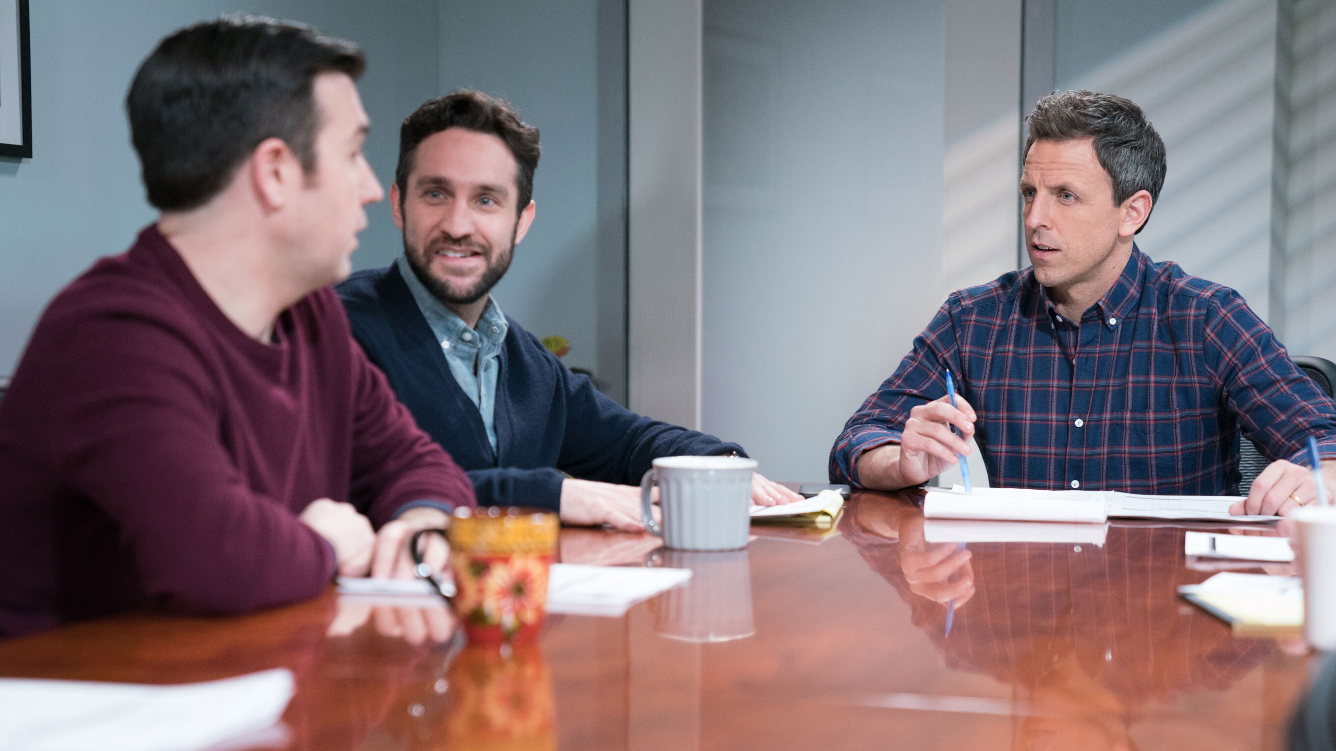 Watch Late Night With Seth Meyers Highlight Late Night Writers Room Mike Dated Jlo 