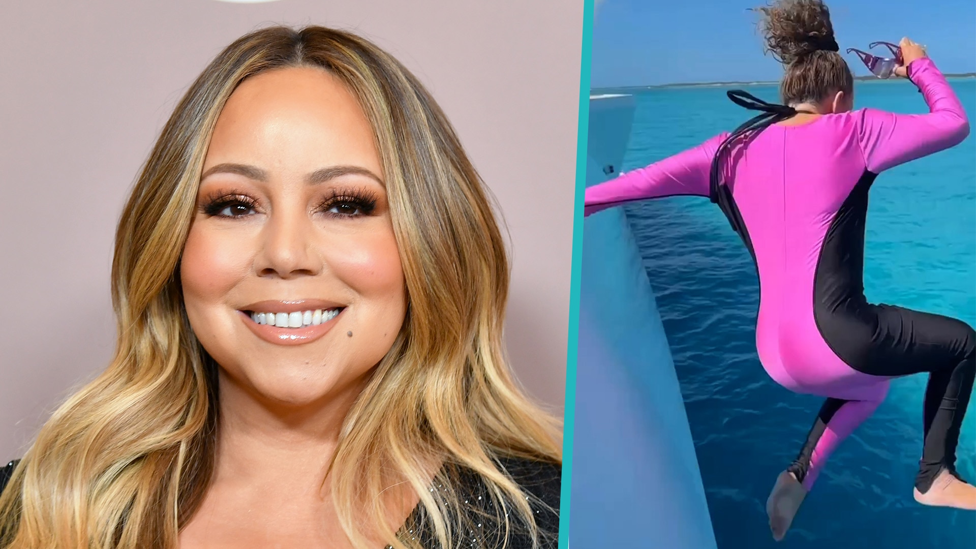Watch Access Hollywood Highlight Mariah Carey Jumps Into The Ocean In