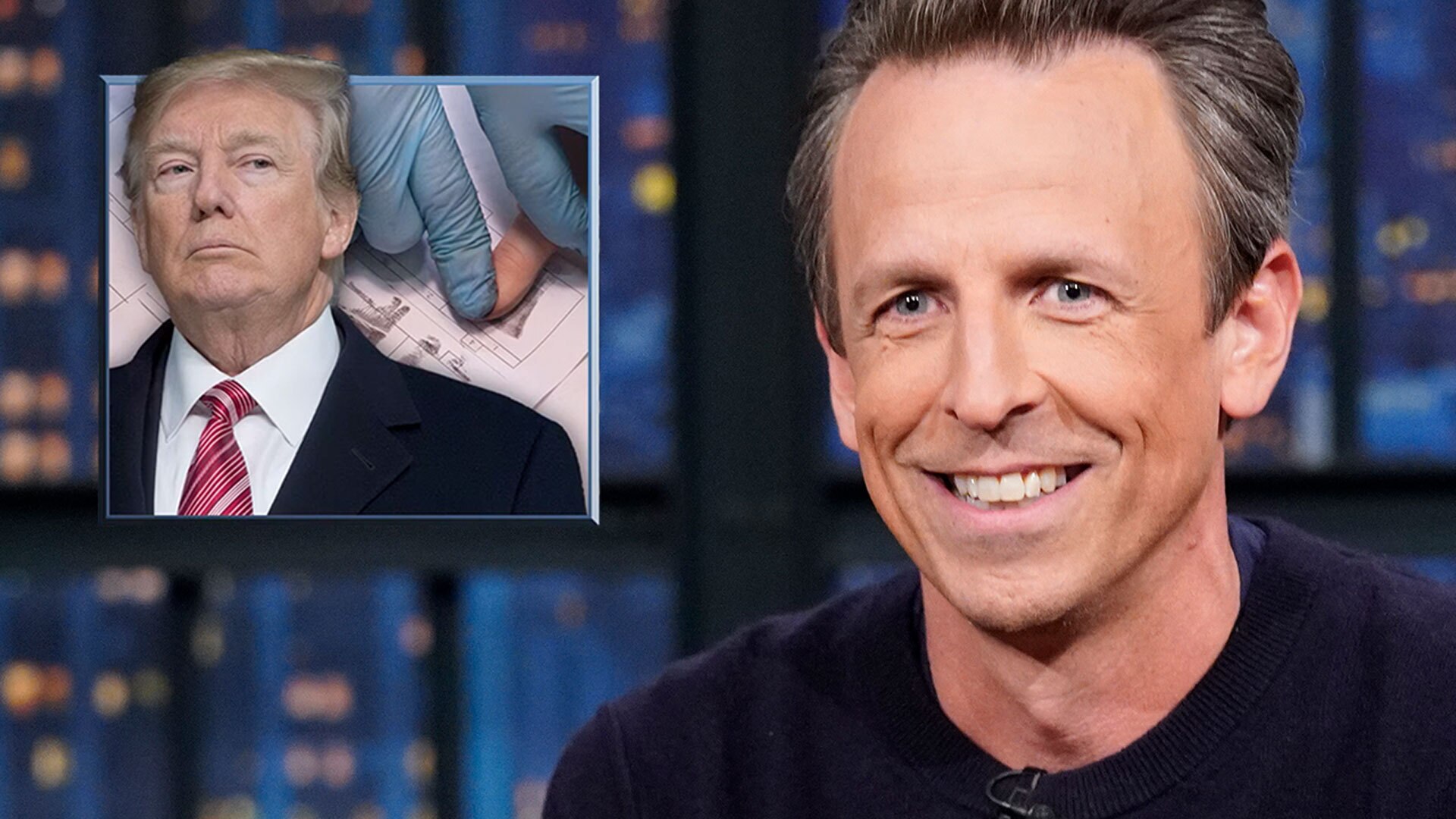 Watch Late Night With Seth Meyers Highlight Trump Set To Be Fingerprinted And Photographed For