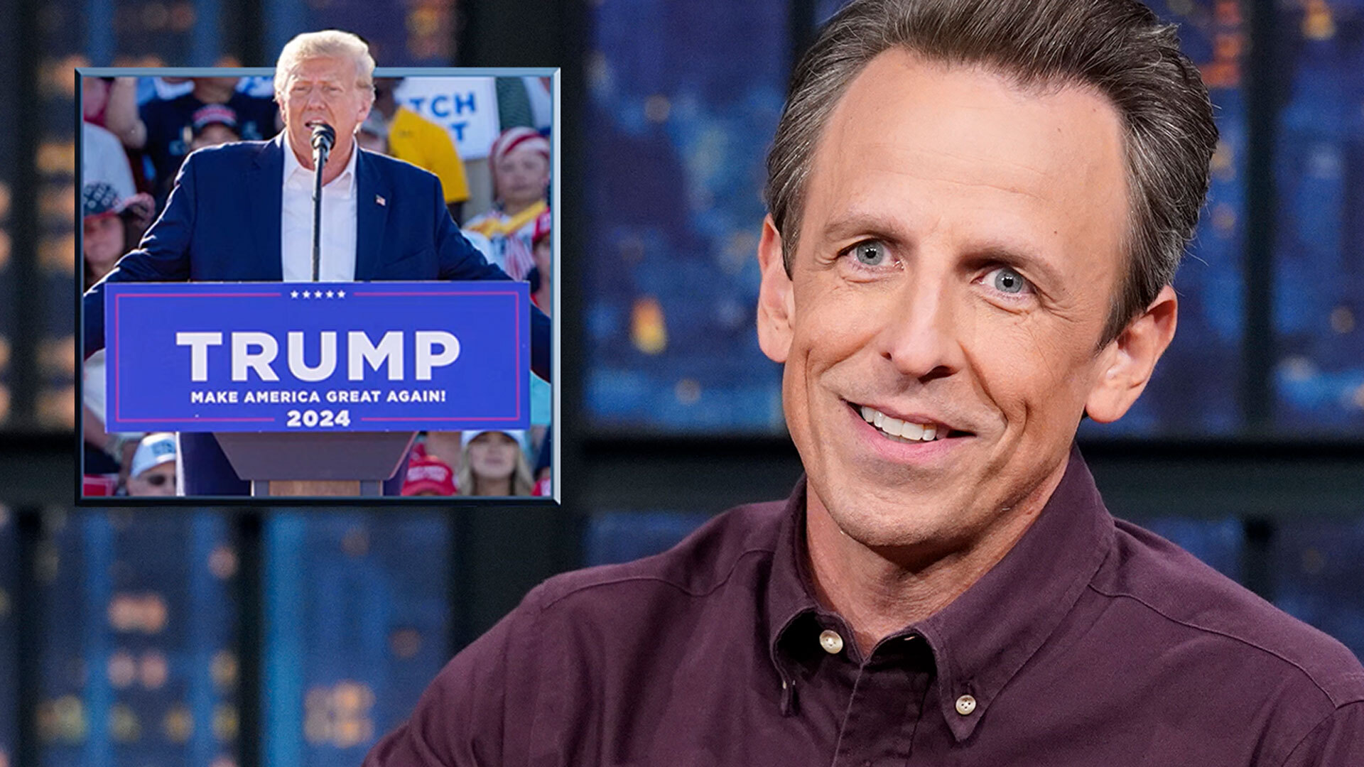 Watch Late Night With Seth Meyers Highlight Trump Lies About Hush Money Case At Waco Rally As 7472