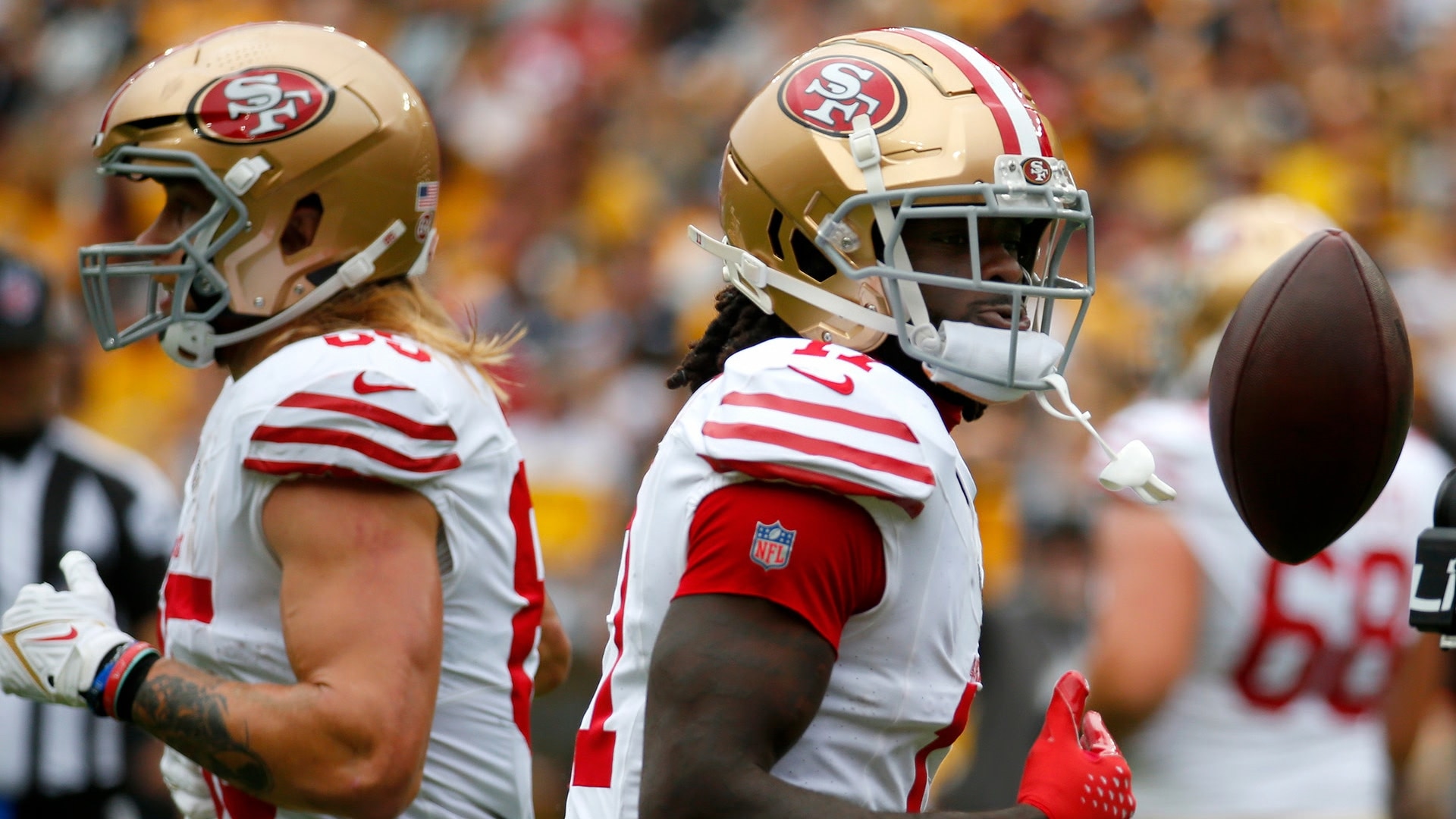 Give me the headlines: 49ers nearly 'pur-fect'